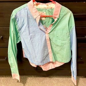 NWT American eagle cropped button down